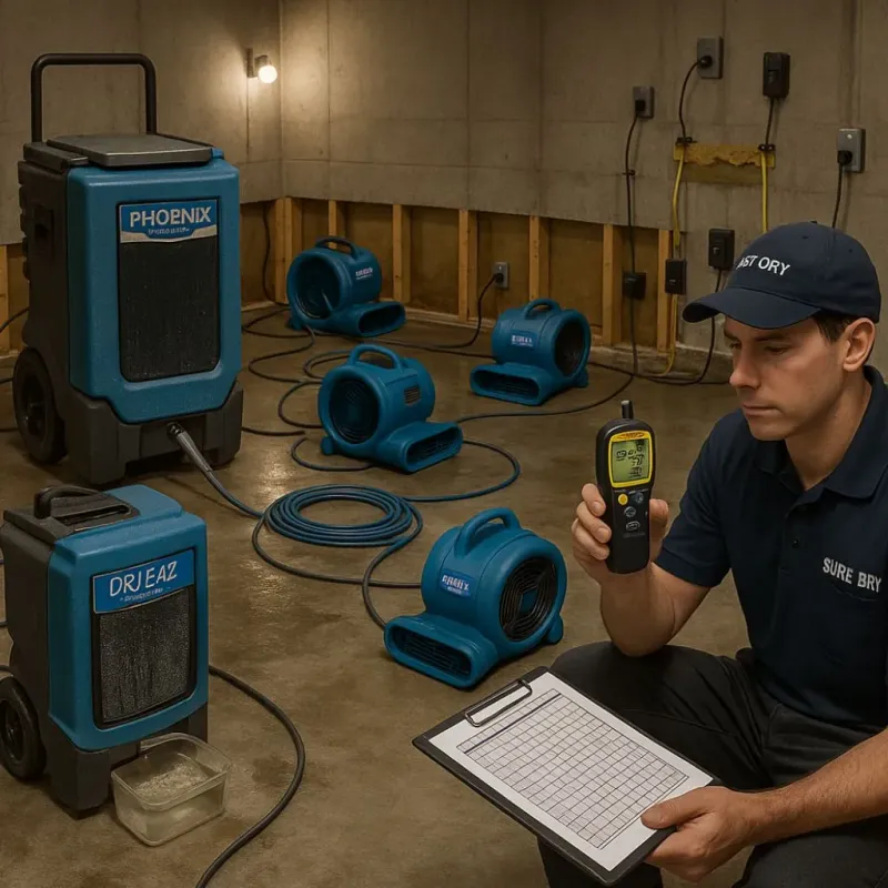 Structural Drying and Dehumidification process in Oakland, SC